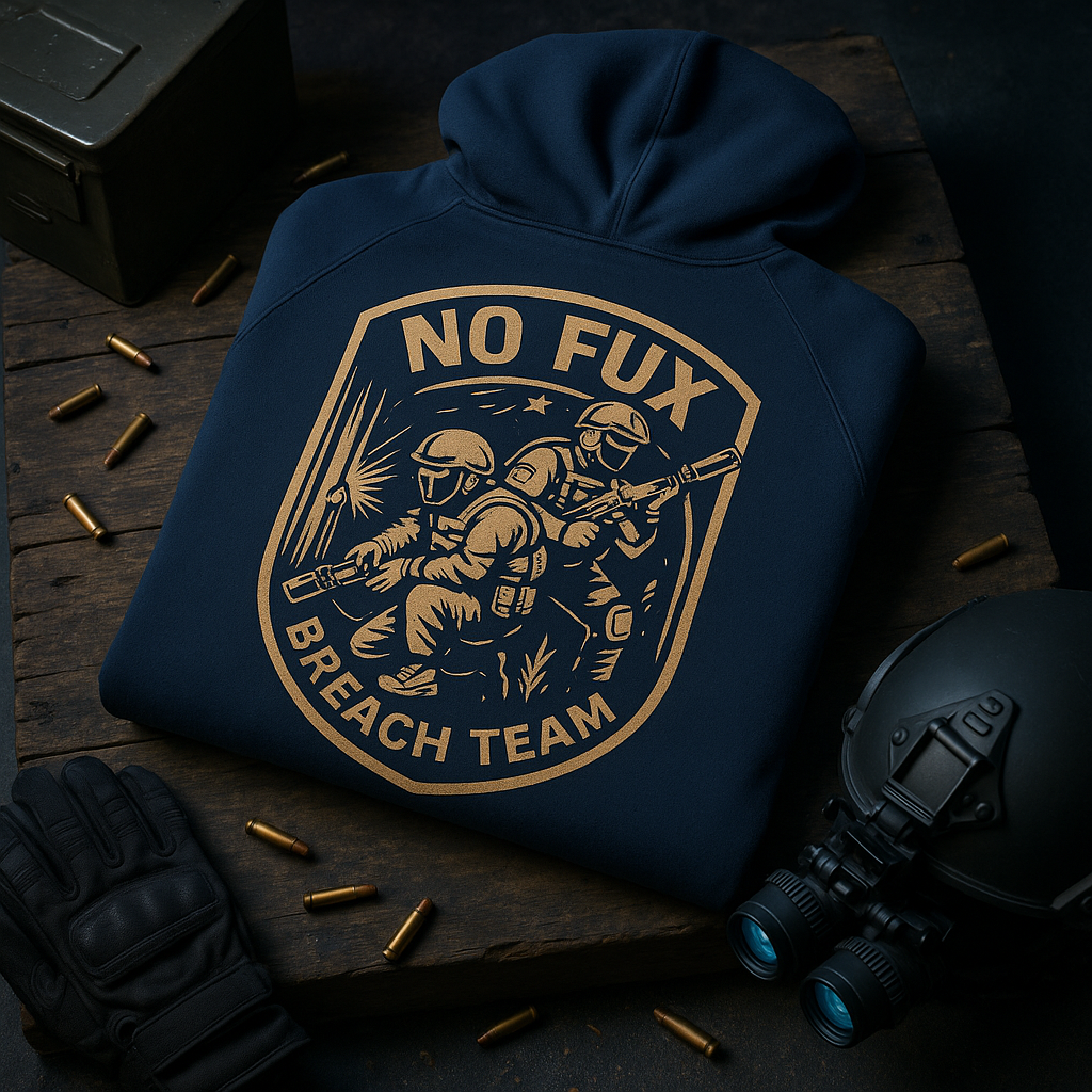 "No Fux Breach Team" - "Hoodie"